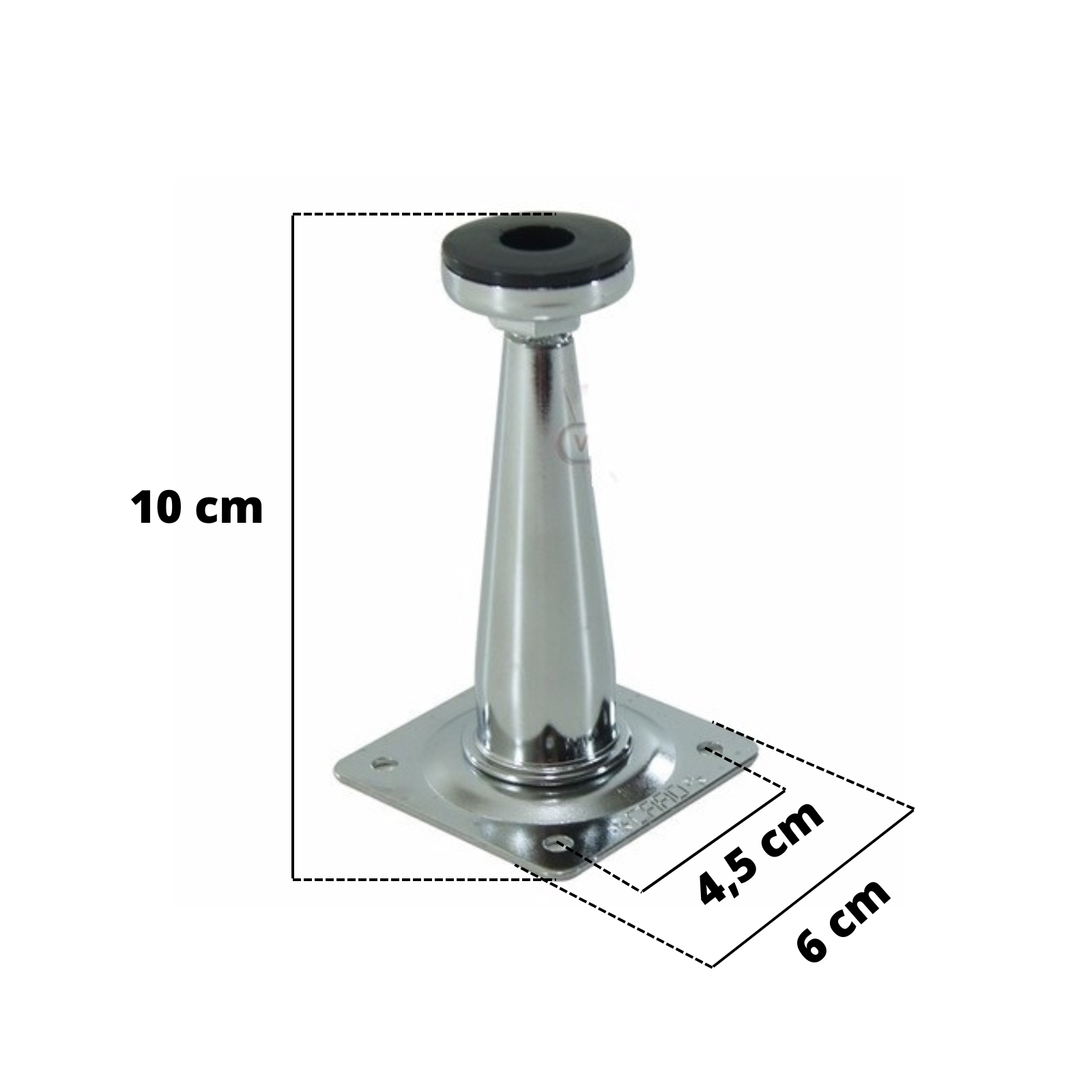 Pé Cônico Metal Pezinho Cromado Móveis 10cm Kit6