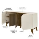 Ver imagem 4 de Buffet 4 Portas Elegance Cor Off White/pinho - Artely