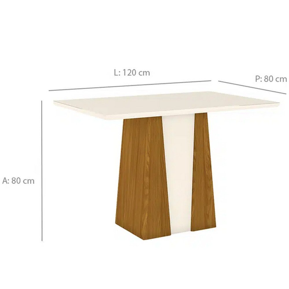 Conjunto de Mesa 4 Cadeiras Tampo MDF Assento Estofado Elisa Henn ...