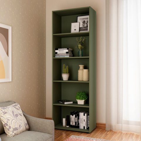 Estante de Livros 60CMX180CM 5 Prateleiras Multy Verde/Menta