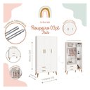 Ver imagem 4 de Guarda Roupa Infantil 3 Portas 2 Gavetas Isis Branco Acetinado Pés Retrô P/ Quarto de Bebê - Reller