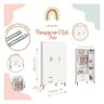 Guarda Roupa Infantil 3 Portas 2 Gavetas Isis Branco Acetinado Pés Retrô P/ Quarto de Bebê - Reller - 4