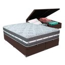 Ver imagem 1 de Cama Box com Baú Bege e Colchão Queen Black Grafit Anjos Marrom
