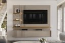 Ver imagem 1 de Painel Para Tv Até 65'' 3 Portas Led Bancada Suspensa Atena Fendi Naturale - Madetec