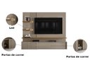 Ver imagem 3 de Painel Para Tv Até 65'' 3 Portas Led Bancada Suspensa Atena Fendi Naturale - Madetec