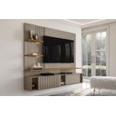 Ver imagem 4 de Painel Para Tv Até 65'' 3 Portas Led Bancada Suspensa Atena Fendi Naturale - Madetec