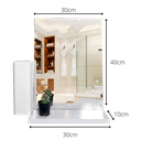 Ver imagem 2 de Espelheira Retangular 30x40cm com uma Prateleira MDF Branca