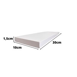Espelheira Retangular 30x40cm com uma Prateleira MDF Branca - 5