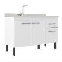 Ver imagem 6 de Balcão de Cozinha sem Tampo Monaco 2 Portas e 2 Gavetas Branco