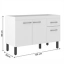 Ver imagem 4 de Balcão de Cozinha sem Tampo Monaco 2 Portas e 2 Gavetas Branco