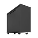 Ver imagem 5 de Armário para Escritório Baixo 2 Portas 2 Prateleiras com Rodízios MDP Preto BHO 74