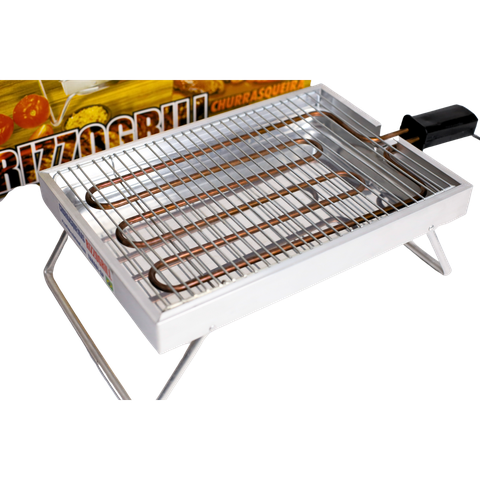 Churrasqueira Elétrica de Mesa Rizzogrill 1 Gourmet Antifumaça e Bandeja Aluminio 220v - Rizzoflon