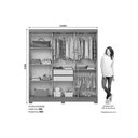Ver imagem 3 de Guarda Roupa Solteiro 3 Portas Correr Espelho 2 Gavetas Henn B376 Nature Off White 199,5cm