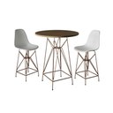 Ver imagem 1 de Jogo Mesa Bistrô Eames Tampo Amêndoa 60Cm 2 Banquetas Branca Base Ferro Cobre - Cor: Amendoa