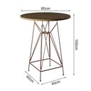 Ver imagem 2 de Jogo Mesa Bistrô Eames Tampo Amêndoa 60Cm 2 Banquetas Branca Base Ferro Cobre - Cor: Amendoa