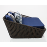 Sofá Chaise Concha Quadrada de Fibra Sintética para Jardim Varanda Sala e Piscina - 3