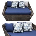 Ver imagem 2 de Sofá Chaise Concha Quadrada de Fibra Sintética para Jardim Varanda Sala e Piscina