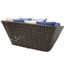 Ver imagem 4 de Sofá Chaise Concha Quadrada de Fibra Sintética para Jardim Varanda Sala e Piscina