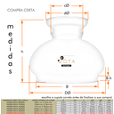 Ver imagem 3 de Cupula de Vidro Liso Fosco 30,5 para Lustre e Candelabro