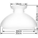 Ver imagem 2 de Cupula de Vidro Liso Fosco 30,5 para Lustre e Candelabro