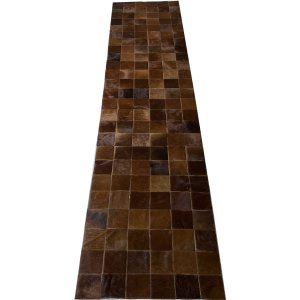 Tapete de Couro Passadeira Castanho 0,60x2,50 S/b Pç 10x10cm