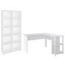 Mesa Escrivaninha em L Malu e Estante Livreiro 90x187cm Lean A06 Branco - Mpozenato - 1