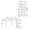 Mesa Escrivaninha em L Malu e Estante Livreiro 90x187cm Lean A06 Branco - Mpozenato - 5
