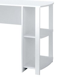 Mesa Escrivaninha em L Malu e Estante Livreiro 90x187cm Lean A06 Branco - Mpozenato - 8