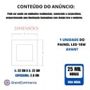 Ver imagem 3 de 1x Painel Plafon Sobrepor Quadrado Led 18w Ps Avant 6500k