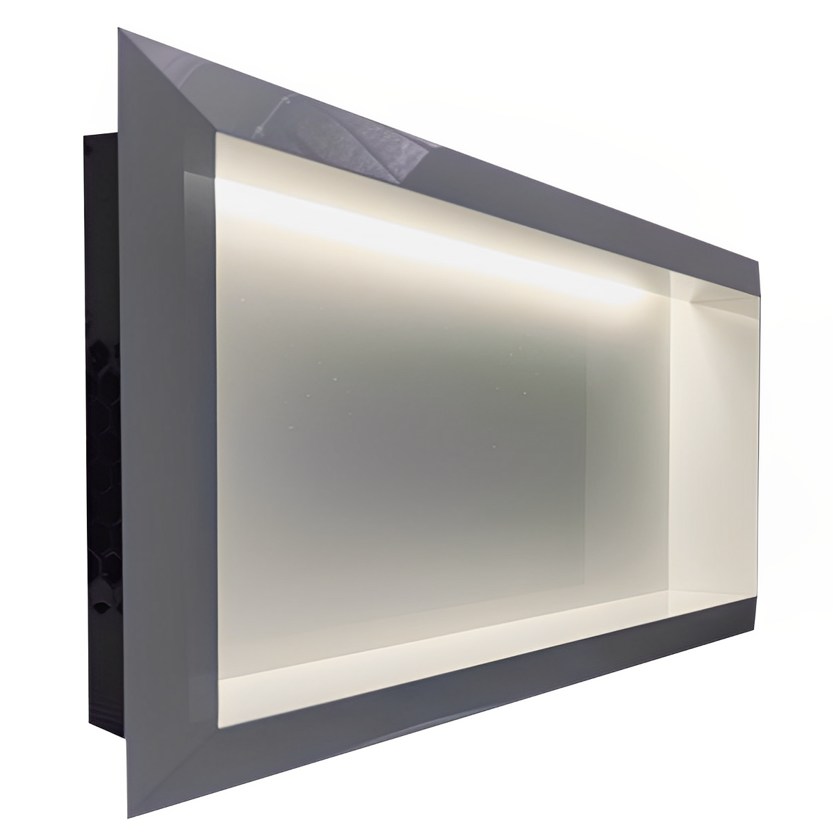 Nicho Porcelanato Branco Polido Borda Diamante 60x32cm Led - 9