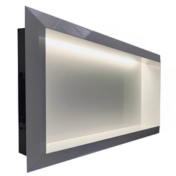 Nicho Porcelanato Branco Polido Borda Diamante 60x32cm Led - 10
