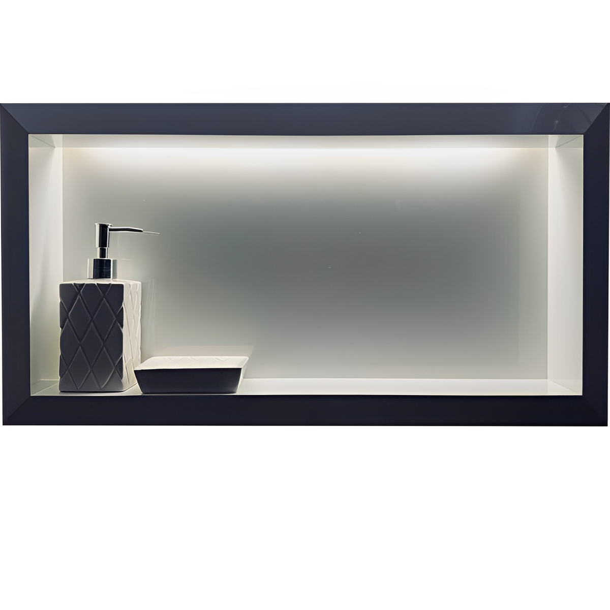 Nicho Porcelanato Branco Polido Borda Diamante 60x32cm Led - 2