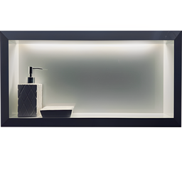 Nicho Porcelanato Branco Polido Borda Diamante 60x32cm Led - 3