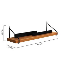 Prateleira-porta Livros com Metal e Madeira ou Mdf Life Amêndoa-preto - 5