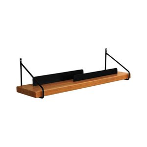 Prateleira-porta Livros com Metal e Madeira ou Mdf Life Amêndoa-preto