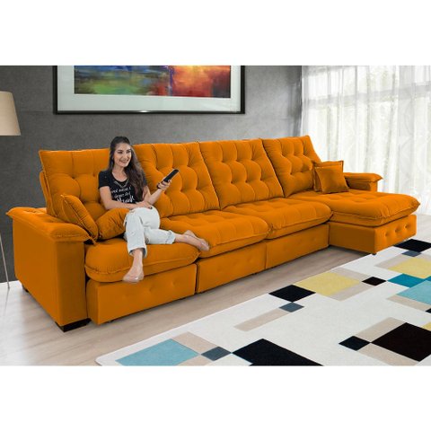 Sofá Coliseu 4.00m Retrátil e Reclinável Super Pillow