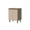 Ver imagem 3 de Balcão 60cm 2 Porta com Tampo 100% MDF Aurora Espresso Móveis Bege/Duna/Cristal