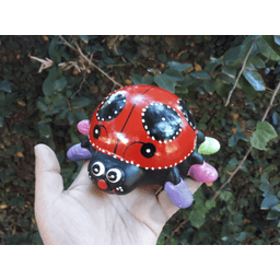 Joaninha Sapatinho para Jardim em Cerâmica Pintado a Mão - 2