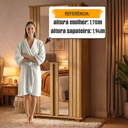 Ver imagem 3 de Sapateira 2 Portas Ripada com Espelho em MDP 6 Prateleiras New Requinte