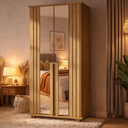 Ver imagem 1 de Sapateira 2 Portas Ripada com Espelho em MDP 6 Prateleiras New Requinte