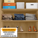 Ver mais imagens de Sapateira 2 Portas Ripada com Espelho em MDP 6 Prateleiras New Requinte Marrom/Cinamomo