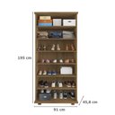 Ver imagem 3 de Sapateira 2 Portas Ripada com Espelho em MDP 6 Prateleiras New Requinte