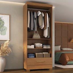Guarda Roupa Smart Versatile 1 Gaveta sem Portas Cinamomo - Rodial Móveis - 2