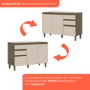 Ver imagem 6 de Balcão 120cm 3 Portas 2 Gavetas com Tampo 100% MDF Aurora Espresso Móveis