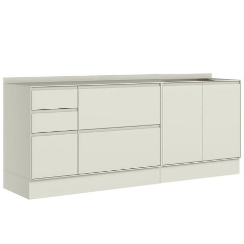 Balcão Cozinha Henn Fineze 3 Portas 4 Gavetas 200cm Areia
