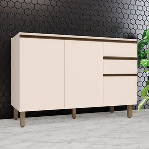Balcão 120cm 3 Portas 2 Gavetas com Tampo 100% MDF Aurora Espresso Móveis