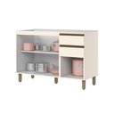 Ver imagem 4 de Balcão 120cm 3 Portas 2 Gavetas com Tampo 100% MDF Aurora Espresso Móveis