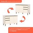 Ver imagem 5 de Balcão 120cm 3 Portas 2 Gavetas com Tampo 100% MDF Aurora Espresso Móveis