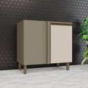 Ver imagem 7 de Balcão Canto Reto 1 Porta com Tampo 100% MDF Aurora Espresso Móveis Bege/Duna/Cristal