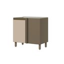 Ver imagem 3 de Balcão Canto Reto 1 Porta com Tampo 100% MDF Aurora Espresso Móveis Bege/Duna/Cristal